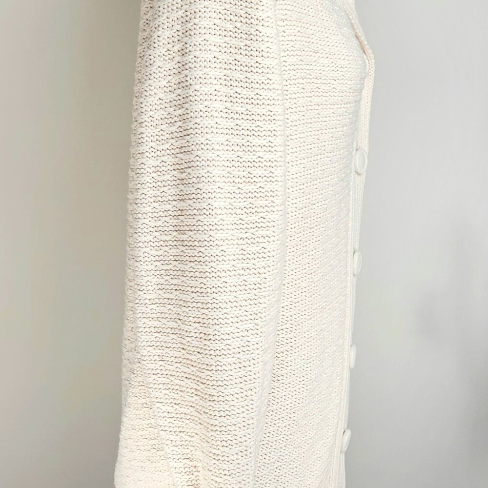Shipley & Halmos Cotton Cashmere Shawl Collar Cardigan Cream Size L - Picture 11 of 16
